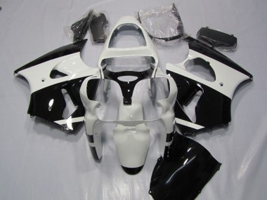 Carenados Moto Kawasaki ZX6R 2000-2002 - Blanco Negro Brillante Baratos