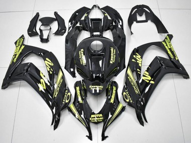 Carenados Moto Kawasaki ZX10R 2016-2020 - Negro Brillante Amarillo Motul Carrera Team Motocard Baratos