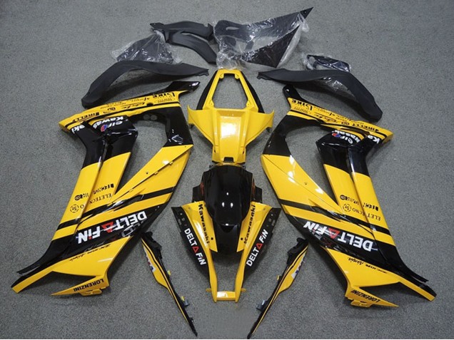 Carenados Moto Kawasaki ZX10R 2011-2015 - Amarillo Negro Brillante Delt Fin Baratos