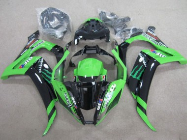 Carenados Moto Kawasaki ZX10R 2011-2015 - Verde Negro Brillante Verde Elf Touch4 Monstruo Baratos