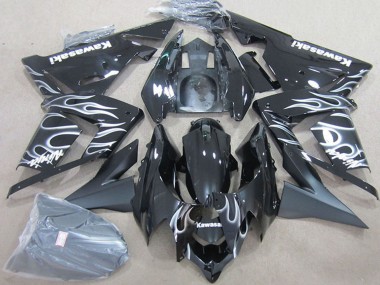 Carenados Moto Kawasaki ZX10R 2004-2005 - Negro Blanco Llama Baratos