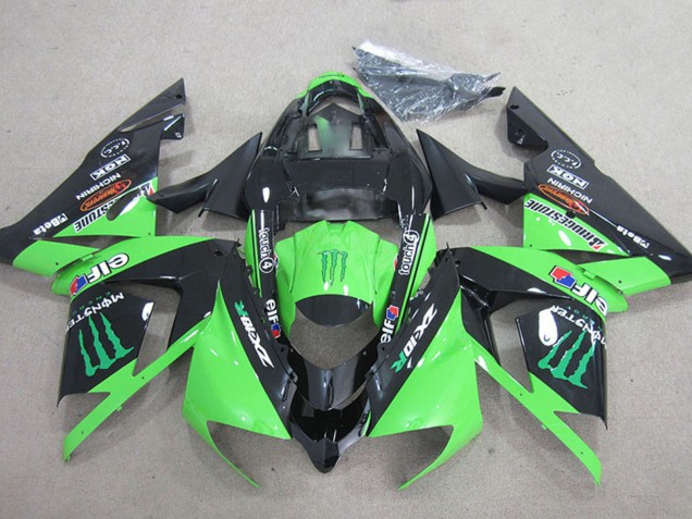 Carenados Moto Kawasaki ZX10R 2004-2005 - Negro Verde Monstruo Baratos