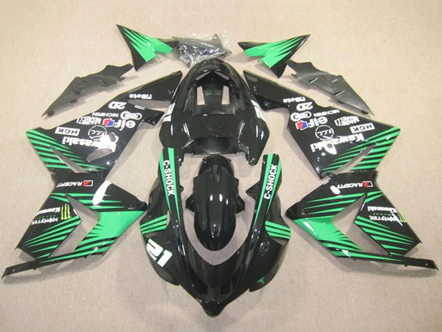 Carenados Moto Kawasaki ZX10R 2004-2005 - Negro Verde C-Shock Monstruo Baratos