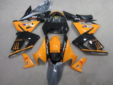 Carenados Moto Kawasaki ZX10R 2004-2005 - Naranja Negro Brillante 3M Monstruo Baratos