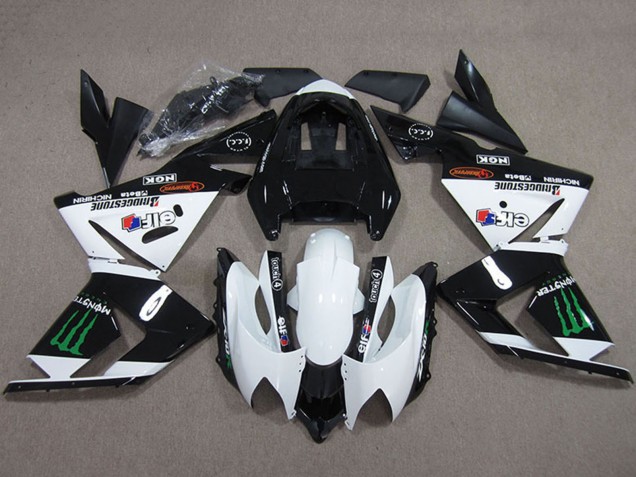 Carenados Moto Kawasaki ZX10R 2004-2005 - Negro Blanco Monstruo Baratos