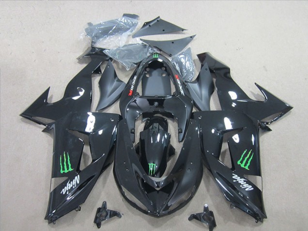 Carenados Moto Kawasaki ZX10R 2006-2007 - Negro Brillante Verde Monstruo Baratos