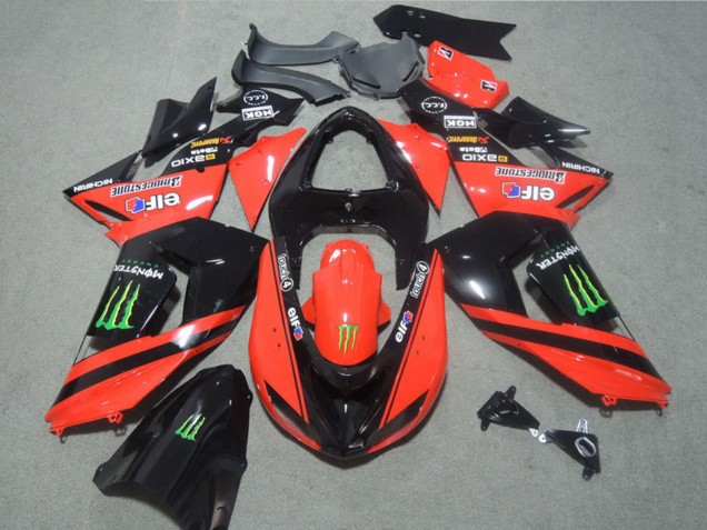 Carenados Moto Kawasaki ZX10R 2006-2007 - Rojo Negro Brillante Verde Elf Touch4 Monstruo Baratos