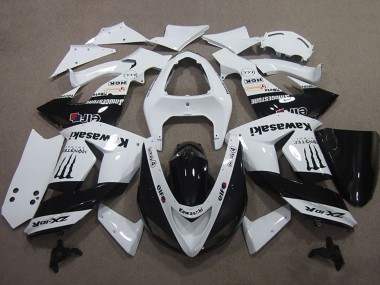 Carenados Moto Kawasaki ZX10R 2006-2007 - Blanco Negro Brillante Elf Touch4 Monstruo Energy Baratos