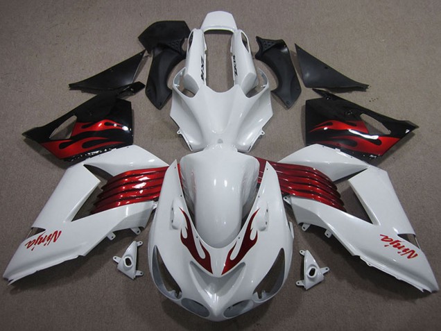 Carenados Moto Kawasaki ZX14R ZZR1400 2006-2011 - Blanco Rojo Negro Baratos