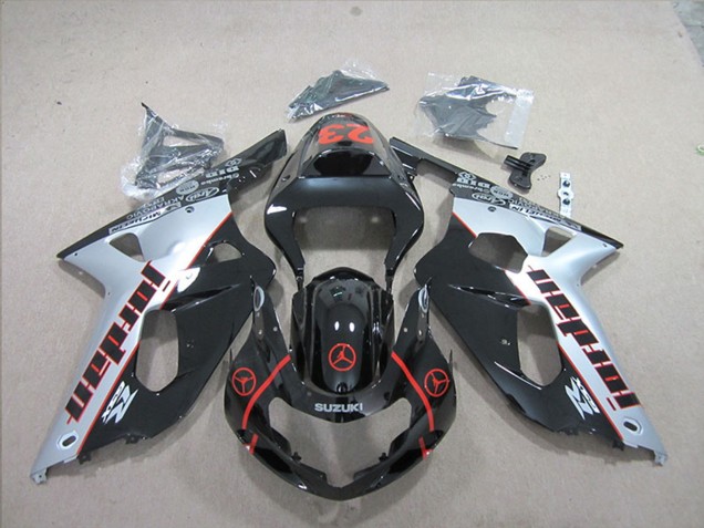 Carenados Moto Suzuki GSXR 600 2001-2003 - Plata Negro Brillante Rojo Jordan 23 Baratos