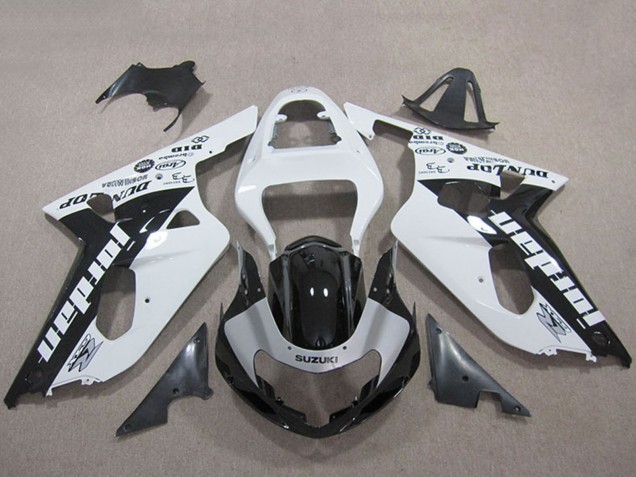 Carenados Moto Suzuki GSXR 600 2001-2003 - Blanco Negro Brillante Jordan Baratos