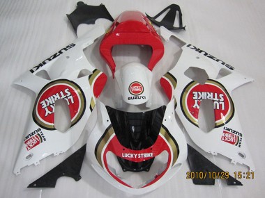 Carenados Moto Suzuki GSXR 600 2001-2003 - Blanco Rojo Lucky Strike Baratos