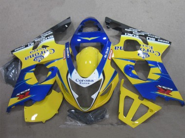 Carenados Moto Suzuki GSXR 600 2004-2005 - Amarillo Azul Blanco Negro Corona Extra Baratos