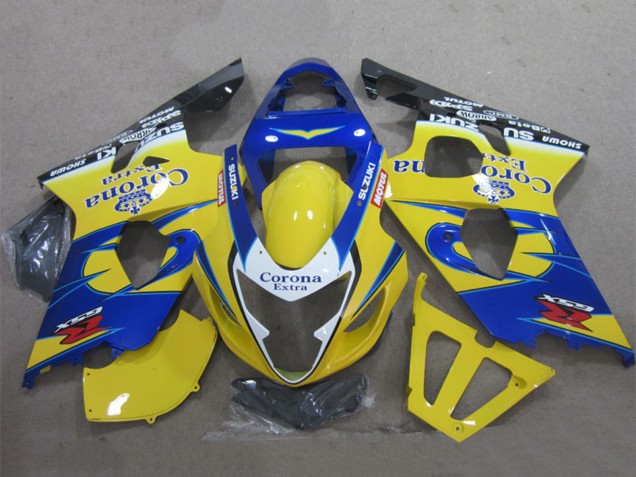 Carenados Moto Suzuki GSXR 600 2004-2005 - Amarillo Azul Blanco Negro Corona Extra Baratos