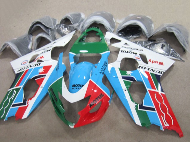 Carenados Moto Suzuki GSXR 600 2004-2005 - Blanco Azul Verde Rojo Motul Baratos