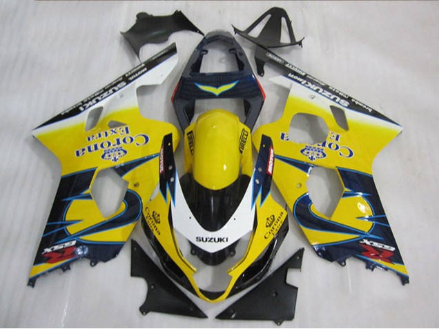 Carenados Moto Suzuki GSXR 600 2004-2005 - Amarillo Blanco Azul Corona Extra Baratos