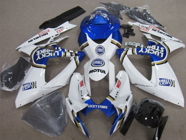 Carenados Moto Suzuki GSXR 600 2006-2007 - Blanco Azul Lucky Strike Motul Baratos
