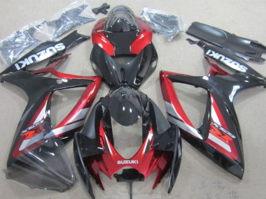 Carenados Moto Suzuki GSXR 600 2006-2007 - Negro Brillante Rojo Plata Baratos