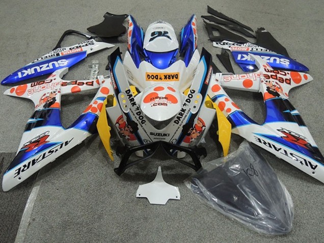 Carenados Moto Suzuki GSXR 600 2008-2010 - Blanco Azul Naranja Alstare Dark Dog Baratos