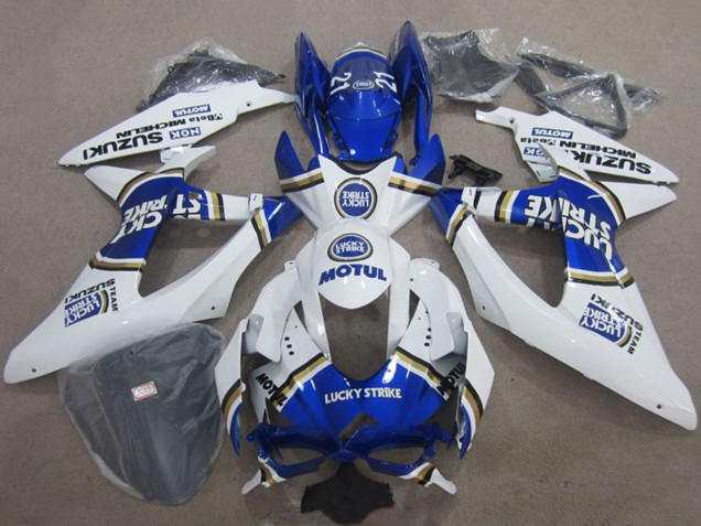 Carenados Moto Suzuki GSXR 600 2008-2010 - Blanco Azul Lucky Strike Motul Baratos
