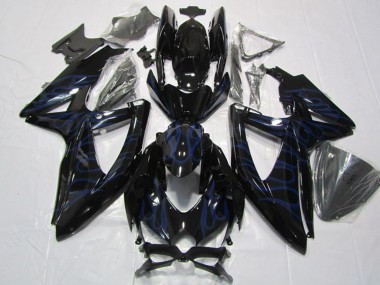 Carenados Moto Suzuki GSXR 600 2008-2010 - Negro Brillante Azul Llama Baratos