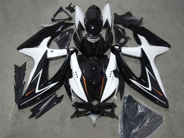 Carenados Moto Suzuki GSXR 600 2008-2010 - Blanco Negro Brillante Baratos