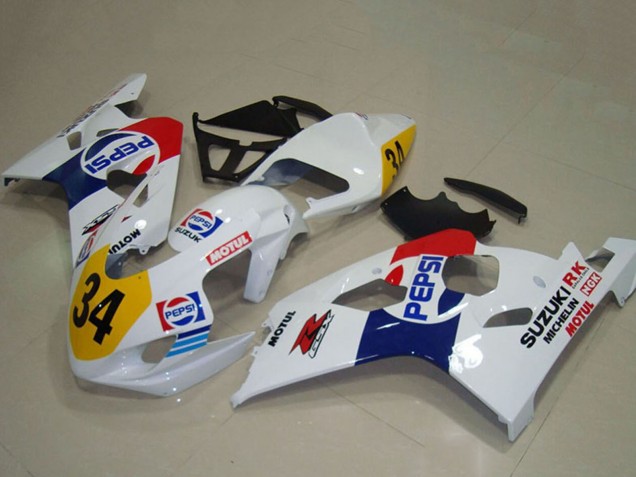 Carenados Moto Suzuki GSXR 750 2004-2005 - Blanco Azul Rojo Amarillo Pepsi 34 Baratos