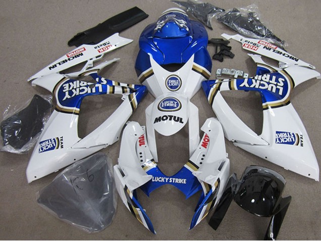 Carenados Moto Suzuki GSXR 750 2006-2007 - Blanco Azul Michelin Motul Lucky Strike Baratos