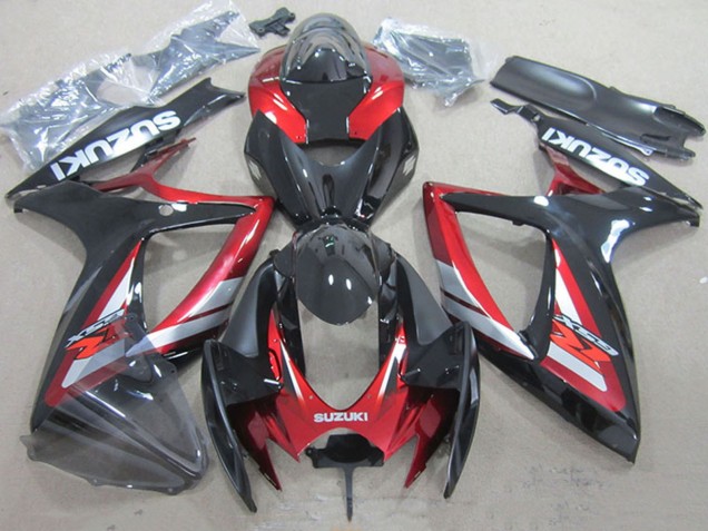 Carenados Moto Suzuki GSXR 750 2006-2007 - Rojo Negro Brillante Baratos