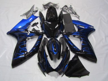 Carenados Moto Suzuki GSXR 750 2006-2007 - Negro Brillante Azul Llama Baratos