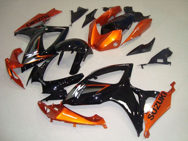 Carenados Moto Suzuki GSXR 750 2006-2007 - Naranja Negro Brillante Baratos