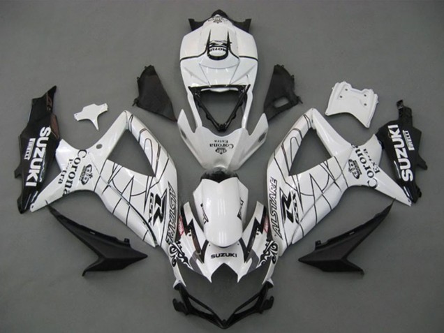 Carenados Moto Suzuki GSXR 750 2008-2010 - Blanco Negro Corona Extra Alstare Baratos