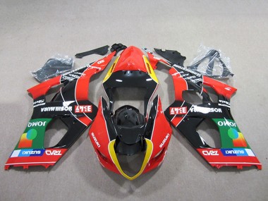 Carenados Moto Suzuki GSXR 1000 2003-2004 - Rojo Amarillo Verde Negro Baratos