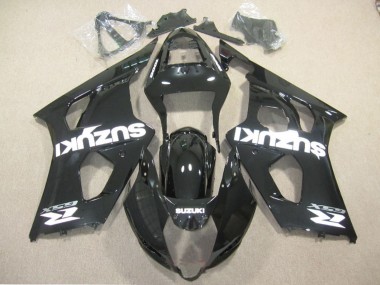 Carenado Moto Suzuki GSXR 1000 2003-2004 - Negro Brillante Blanco Calcomanía Baratos