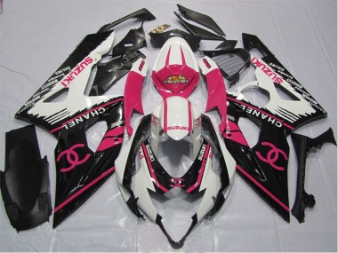 Carenados Moto Suzuki GSXR 1000 2005-2006 - Blanco Rosa Negro Chanel Baratos