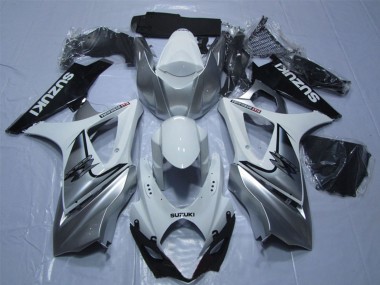 Carenado Moto Suzuki GSXR 1000 2007-2008 - Blanco Plata Negro Baratos