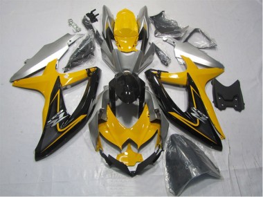 Kits Carenado Moto Suzuki GSXR 1000 2007-2008 - Amarillo Plata Negro Baratos