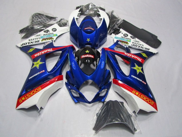 Kits Carenado Moto Suzuki GSXR 1000 2007-2008 - Blanco Azul Rojo Negro Rockstar Baratos