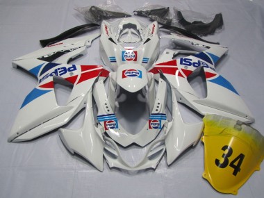 Carenados Moto Suzuki GSXR 1000 2009-2016 - Blanco Azul Rojo Pepsi 34 Baratos