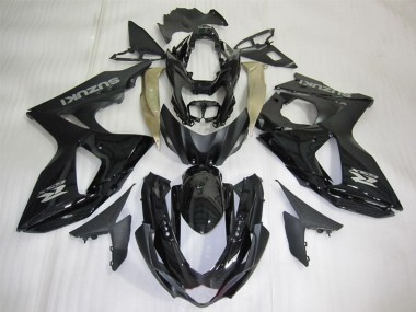 Carenados Moto Suzuki GSXR 1000 2009-2016 - Negro Brillante Plata Calcomanía Baratos