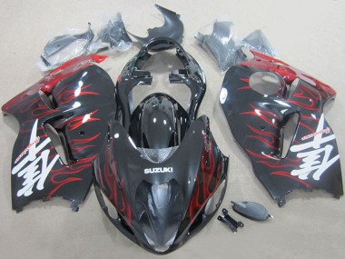 Carenados Moto Suzuki GSXR 1300 Hayabusa 1996-2007 - Negro Rojo Llama Baratos
