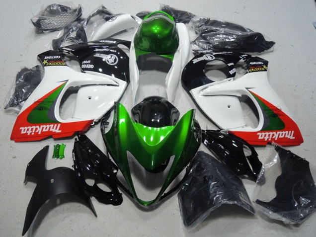Carenados Moto Suzuki GSXR 1300 Hayabusa 2008-2020 - Blanco Verde Rojo Makita Baratos