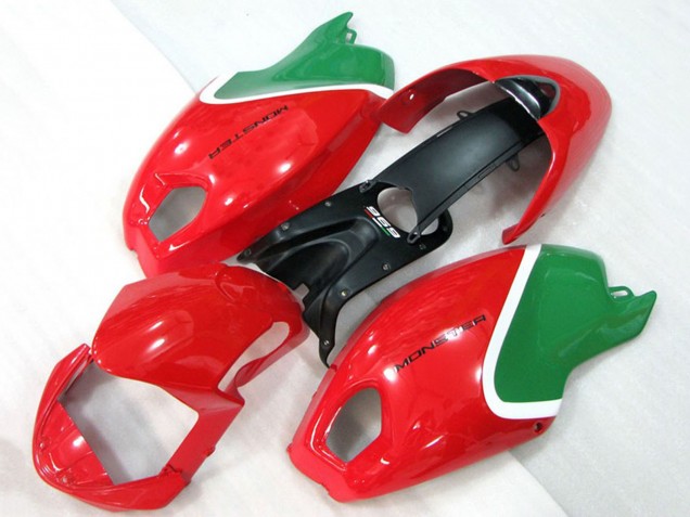 Carenados Moto Ducati Monster 696 2008-2012 - Rojo Blanco Verde Baratos