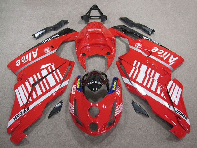 Carenados Moto Ducati 749 999 2005-2006 - Rojo Blanco Negro Brillante Alice Sandisk Baratos