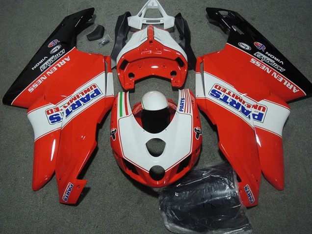 Carenados Moto Ducati 749 999 2003-2004 - Blanco Rojo Negro Brillante Parts Unlimited Baratos