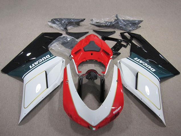 Kits Carenado Moto Ducati 848 1098 1198 2007-2014 - Blanco Rojo Negro Brillante Baratos