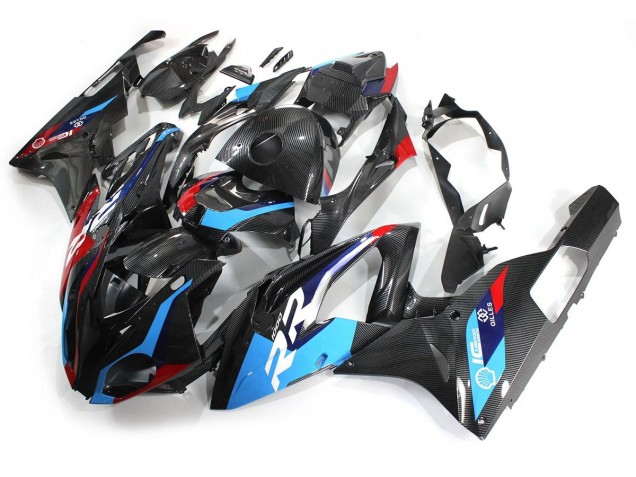 Carenados Moto BMW S1000RR 2015-2016 - Azul Rojo FibraCarbono Baratos