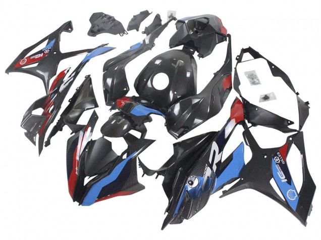 Carenados Moto BMW S1000RR 2023-2024 - Azul Rojo FibraCarbono Baratos