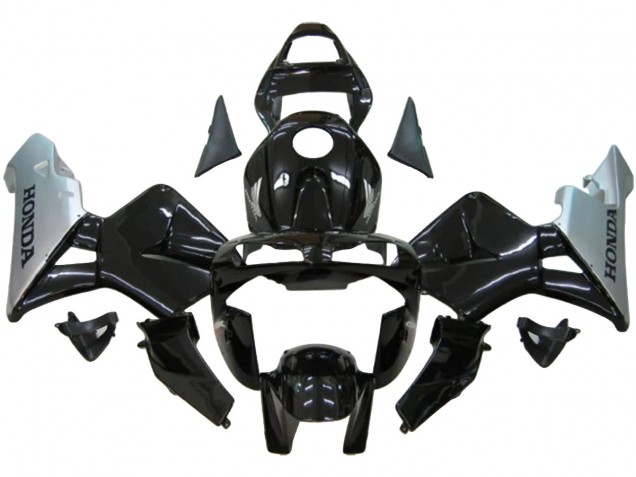 Carenado Moto Honda CBR600RR 2003-2004 - Plata Negro Brillante Baratos