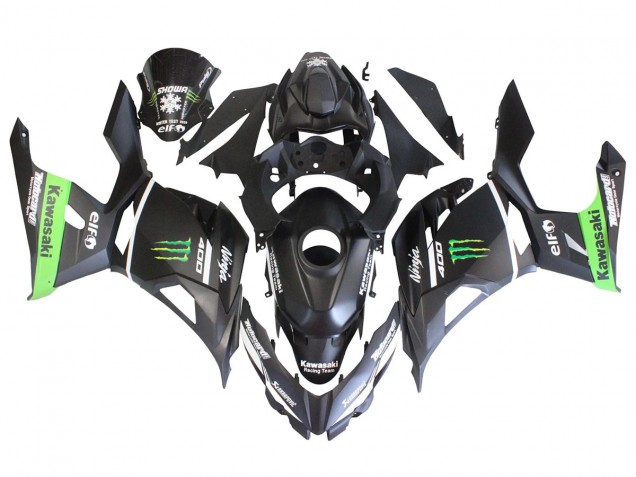 Carenados Moto Kawasaki EX400 2018-2024 - Negro Mate Verde Monstruo Showr Nieve Baratos